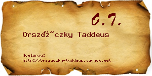 Orszáczky Taddeus névjegykártya